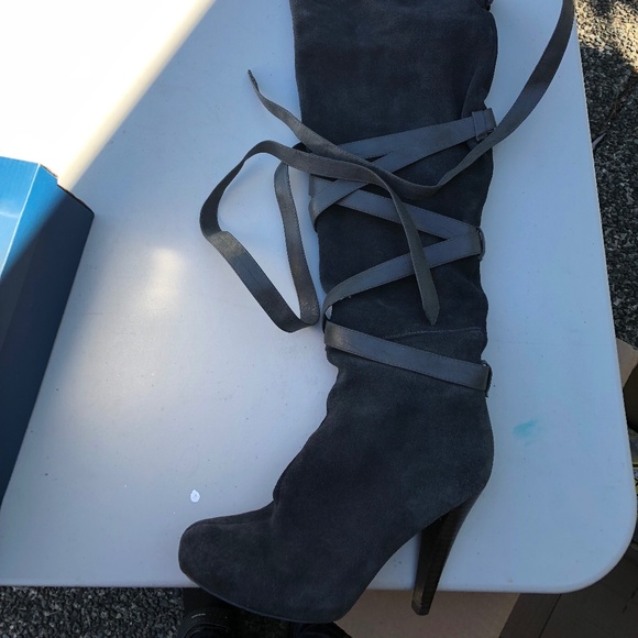 Thigh High Leather and Suede Over the knee boots SZ 9 - Picture 2 of 4